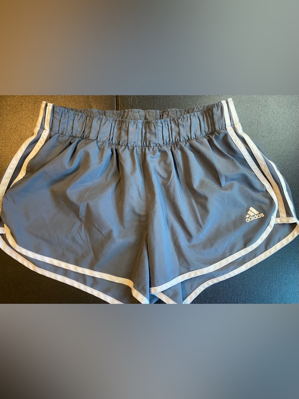 adidas Women's Gray Athletic Shorts with White Trim